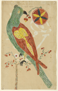 Calligraphy, Fraktur: Bird and Flowers