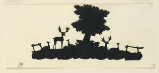 Silhouette, Tree with Stags and Roe