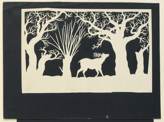 Silhouette, A Stag Among Trees