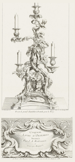 Print, Projet de grand Chandelier à branche pour le Roy., Chandelier à cinq branches avec un dragon, 2nd Plate