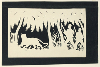 Silhouette, White Men Stalking a Tiger