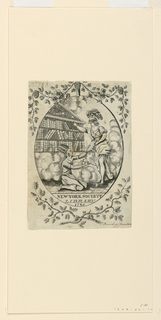 Print, Book-Plate of the New York Society Library