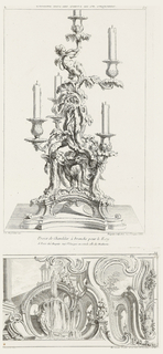 Print, Design of a Fountain in a Grotto and Architectural Elements