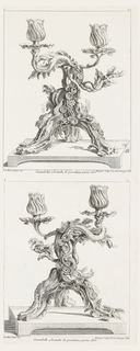 Print, Girandolle à branche de porcelaine garnie d'or (Girandolle with Porcelain Branches Covered in Gold), plate 69, from Oeuvres de Juste-Aurèle Meissonnier (Works by Juste-Aurèle Meissonnier)