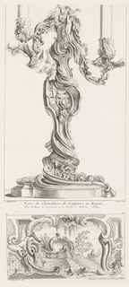 Print, Design with Steps and Terrace Guarded by Two Sphinxes