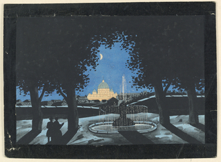 Peep-show Print, Peep-Show Picture: View of St. Peter's from the Pincian, Rome