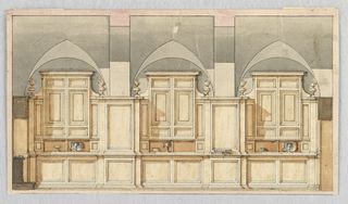 Drawing, Project for the Interior of the Sacristy of St. Giovanni de’ Florentini in Rome