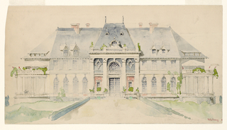 Drawing, Preliminary Entrance Elevation, Newport Country Club, Newport, Rhode Island