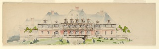 Drawing, Elevation of Mansion