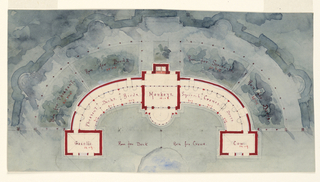 Drawing, Ground Plan, Project for Belmont Menagerie, Newport, R.I.