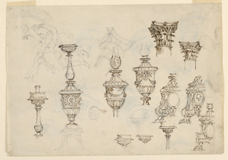 Drawing, Sketches for Balusters and Capitals