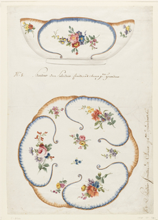Drawing, Design for a Painted Porcelain Feuilles de Choux (Cabbage Leaves) Salad Bowl