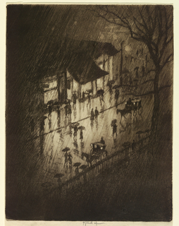 Print, Rainy Night, Charing Cross Shops