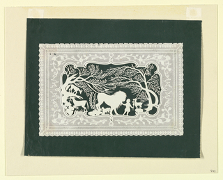 Silhouette, Child with a Lion and Other Animals