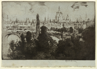 Print, London over Embankment Gardens