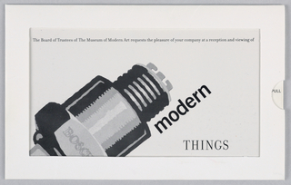Invitation, Museum of Modern Art Invitation to Exhibition "ModernStarts: Things"