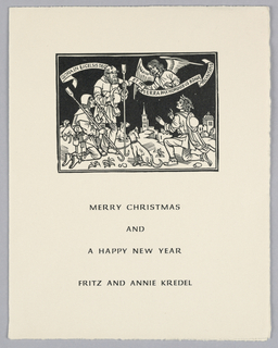 Greeting Card, Merry Christmas and a Happy New Year, Fritz and Annie Kredel