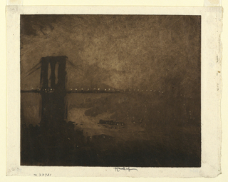 Print, Brooklyn Bridge at Night