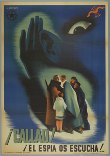 Poster, ¡Callad! ¡El espia os escucha!...(Silence! The spy hears us!)