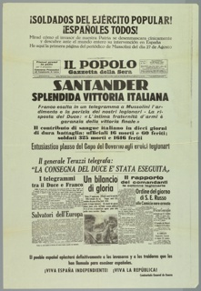 Poster, ¡Soldados del Ejercito Popular! /¡Españoles todos! (Soldiers of the Popular Army! All Spaniards!)