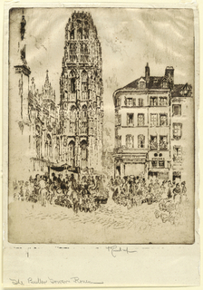 Print, Flower Market and Butter Tower, Rouen