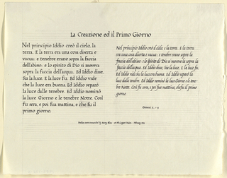 Calligraphy, Lettering. Specimen page of lettering