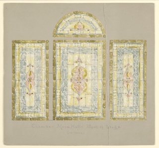 Drawing, Design for Stained Glass Windows: Chamber Music Hall - Back of Stage, Carnegie Hall, New York, NY