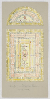 Drawing, Design for Stained Glass Window: Light in Chapter Room, Carnegie Hall, New York, NY
