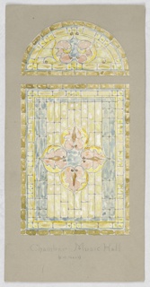 Drawing, Design for Stained Glass Windows: Chamber Music Hall, Carnegie Hall, New York, NY