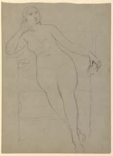 Drawing, Seated Female Nude