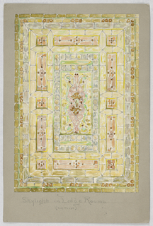 Drawing, Design for Stained Glass Window: Skylight in Lodge Rooms