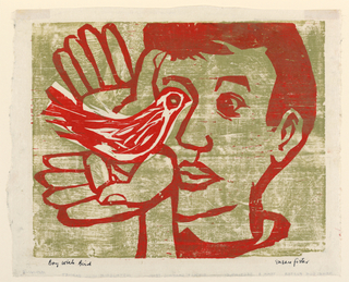 Print, Boy with Birds