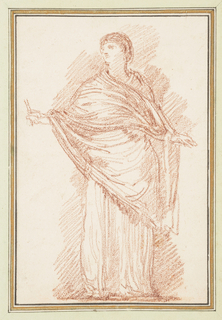 Drawing, Standing figure with shawl