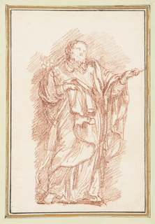 Drawing, Standing figure with palm facing up
