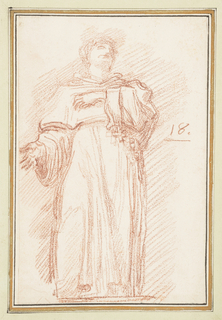 Drawing, St. Nicholas of Tolentino from St. Peter's colonnade