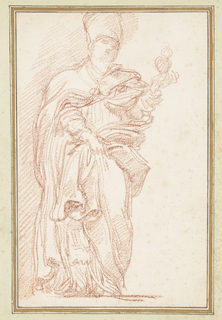 Drawing, Standing male figure in bishop's vestments