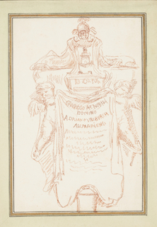 Drawing, Detail of tomb monument