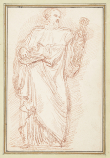 Drawing, Standing male figure with book