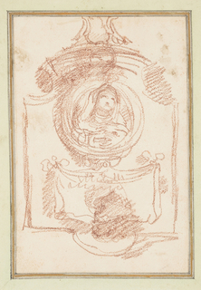 Drawing, Tomb decoration with portrait