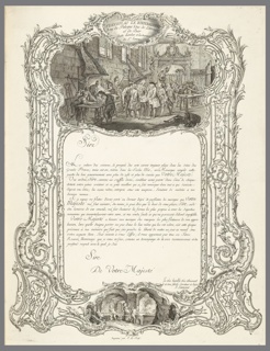 Bound Volume, RECUEIL DES OUVRAGES EN SERRURERIE que STANISLAS LE BIEN-FAISANT, Roy de Pologne, Duc de Lorraine et de Bar a fait poser sur la place Royale DE NANCY, à la gloire de Louis le BIEN-AIMÉ, Composé et exécuté par Jean Lamour son Serrurier ordinaire avec un discours sur L’art de Serrurerie et plusieurs autres desseins de Son Invention. Dedié au Roy.