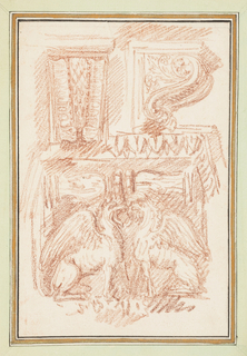 Bound Drawing, Brackets and a Column Capital with Eagles, in Dessins d'Ango Ornements et Architecture (Drawings of Ornaments and Architecture by Ango)