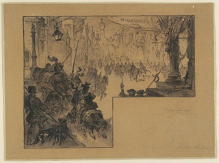 Drawing, Illustration Showing the Triumphal Return of the German Army After the German-French War