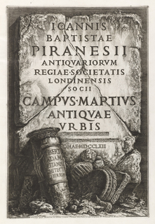 Book, Frontispiece, with Dedication to Robert Adam, in Il Campo Marzio dell'Antica Roma