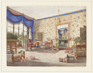 Drawing, The Drawing Room at Middleton Park, Oxfordshire