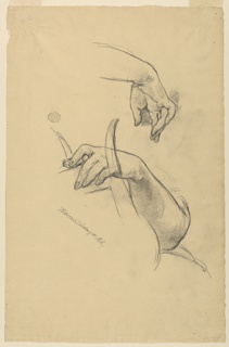 Drawing, Studies of the Left Arm and Right Hand of a Woman
