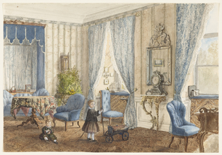 Drawing, Salon Siebleben, near Gotha, Germany