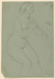 Drawing, Female Nude Study for "A Magdalen"