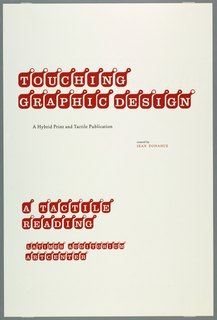 Poster, Touching Graphic Design: A Tactile Reading