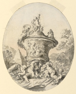 Drawing, Vase in Landscape