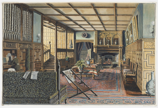 Drawing, The Interior of Hall Place, Leigh, near Tonbridge, Kent